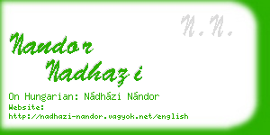 nandor nadhazi business card