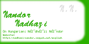 nandor nadhazi business card